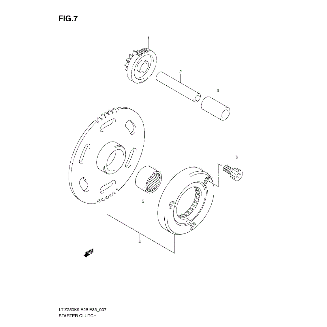 Suzuki Starter Idle Gear LT-F LT-Z KingQuad Ozark Quadrunner 250 300