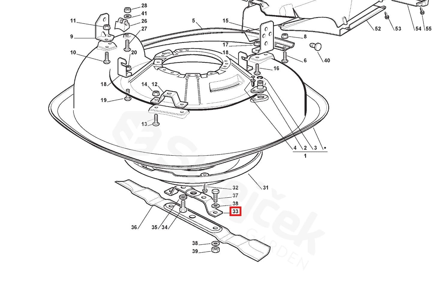 Blade Bracket Holder for 63cm Alpina Iseki Motec Gartenland Ride On