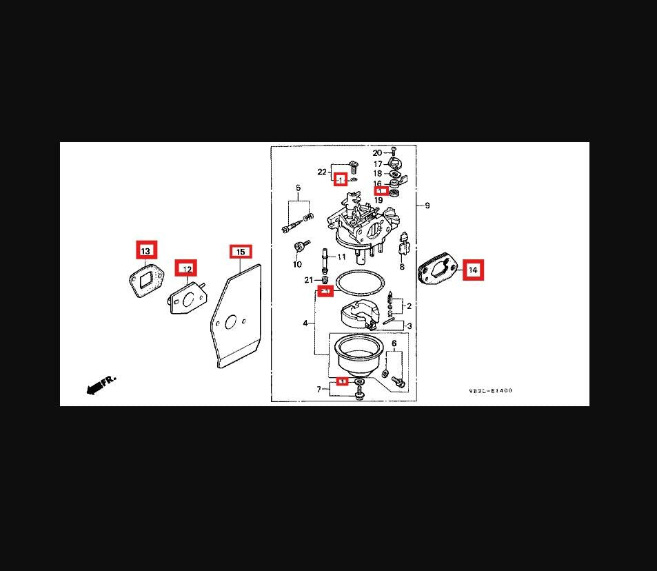 GENUINE HONDA CARBURETTOR GASKET KIT FITS SELECT GXV160 HR2160 HRA2160