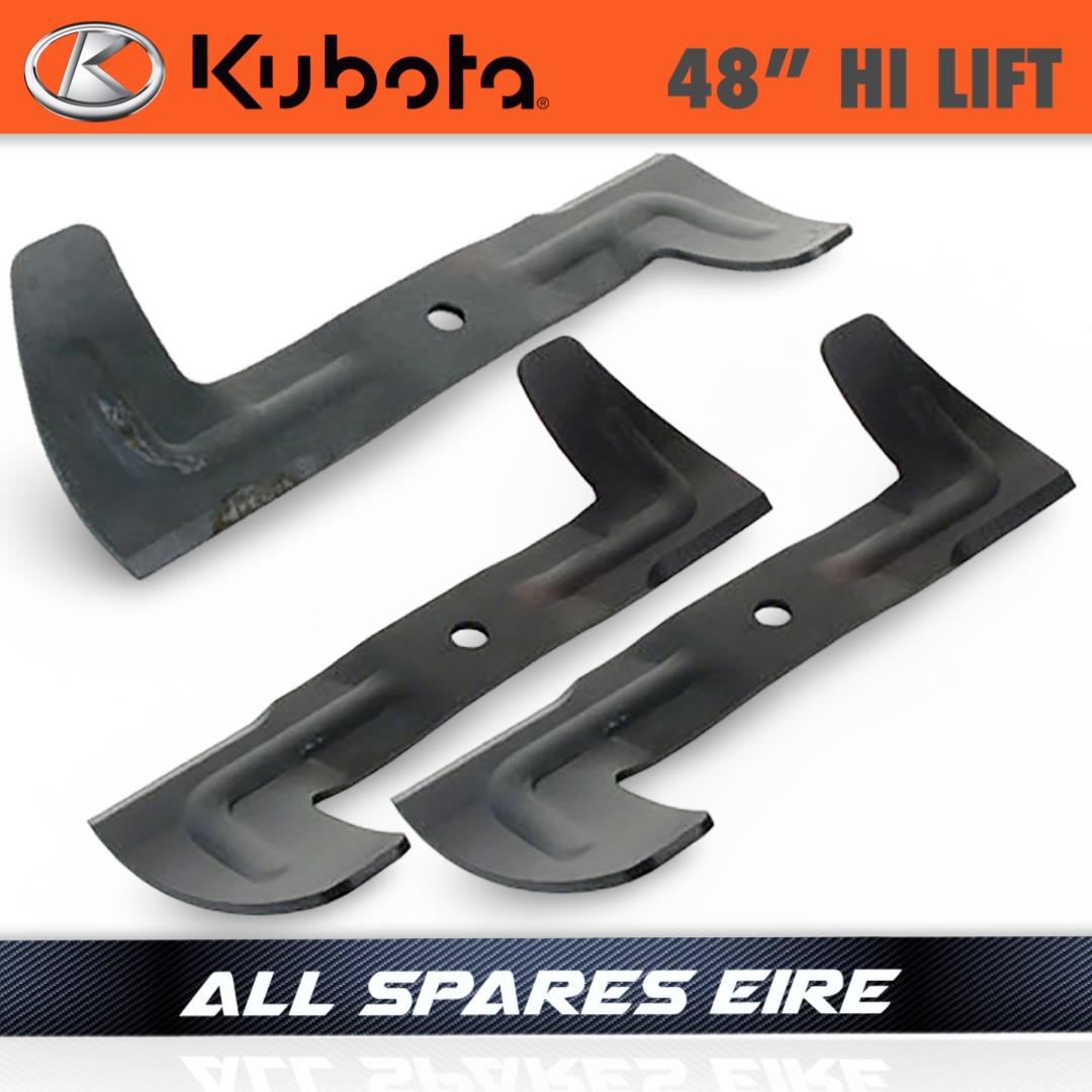KUBOTA MOWER GRASS BLADES KIT G18, G21, GR2100, GR2120 RCK48 48" DECK