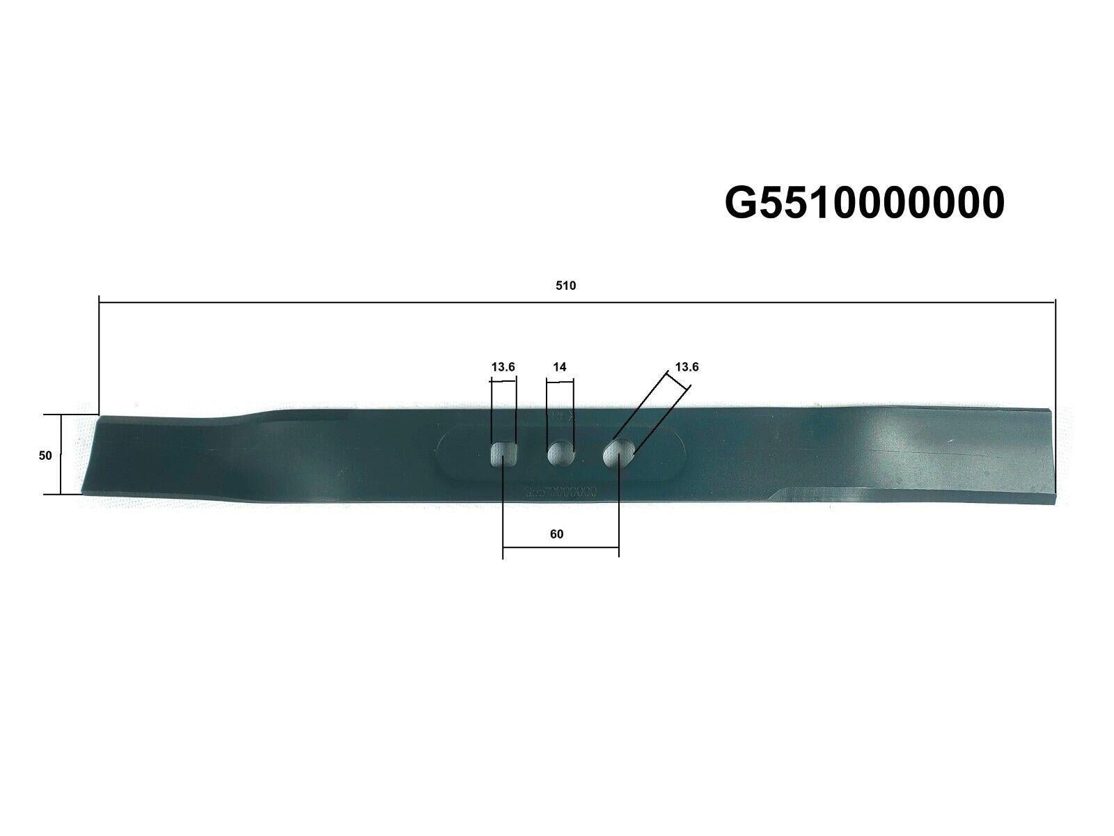 20" Lawnmower Blade for Hyundai HYM510SP HYM510SPE HYM510SPEZ