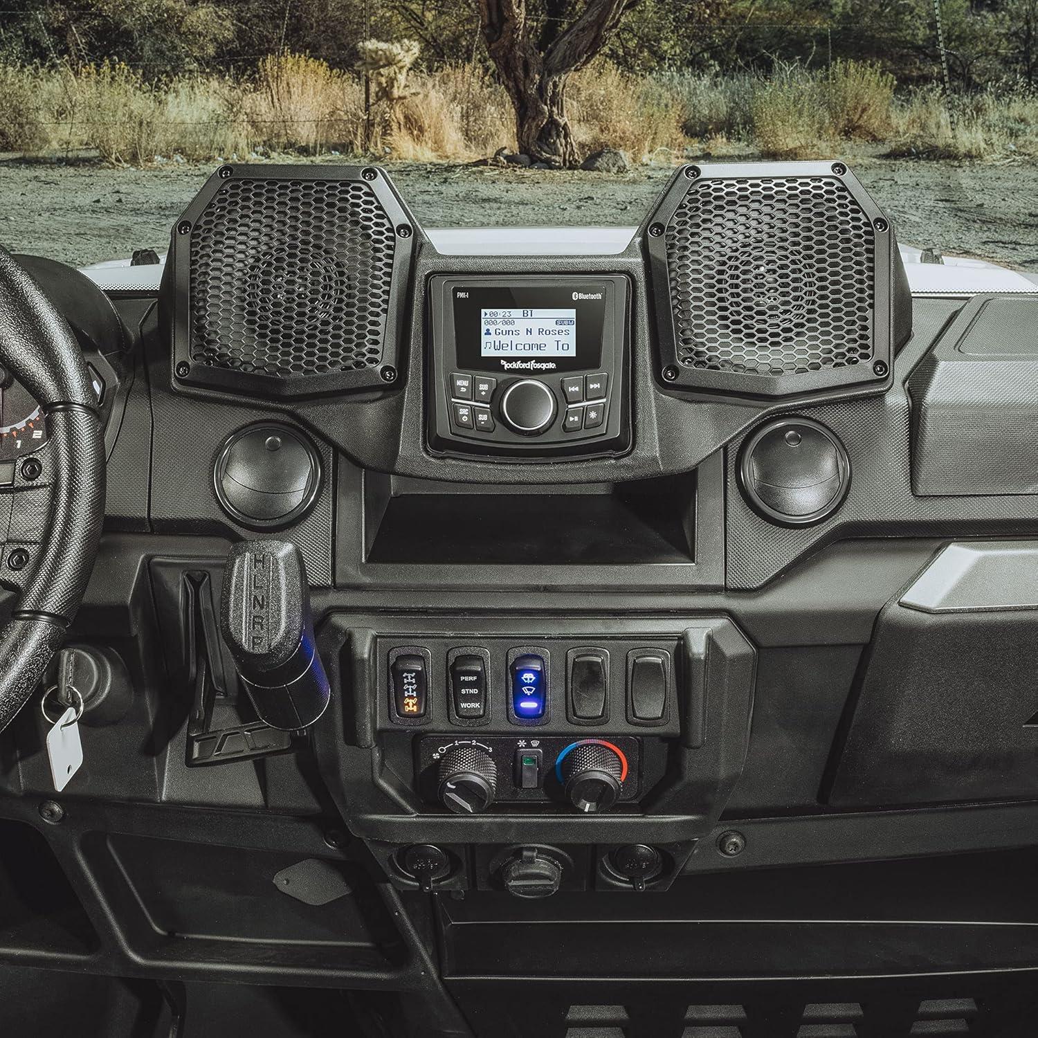 Bluetooth Radio Speaker System Dash Mounted for Polaris Ranger XP1000 2018+