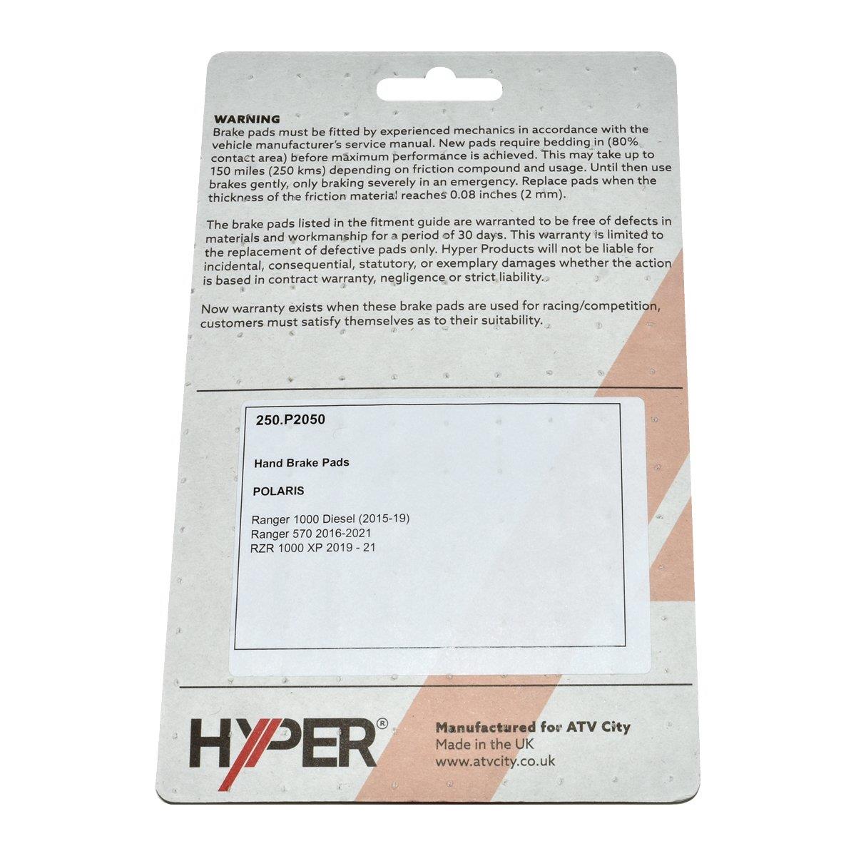 POLARIS RANGER PARKING HAND BRAKE PADS