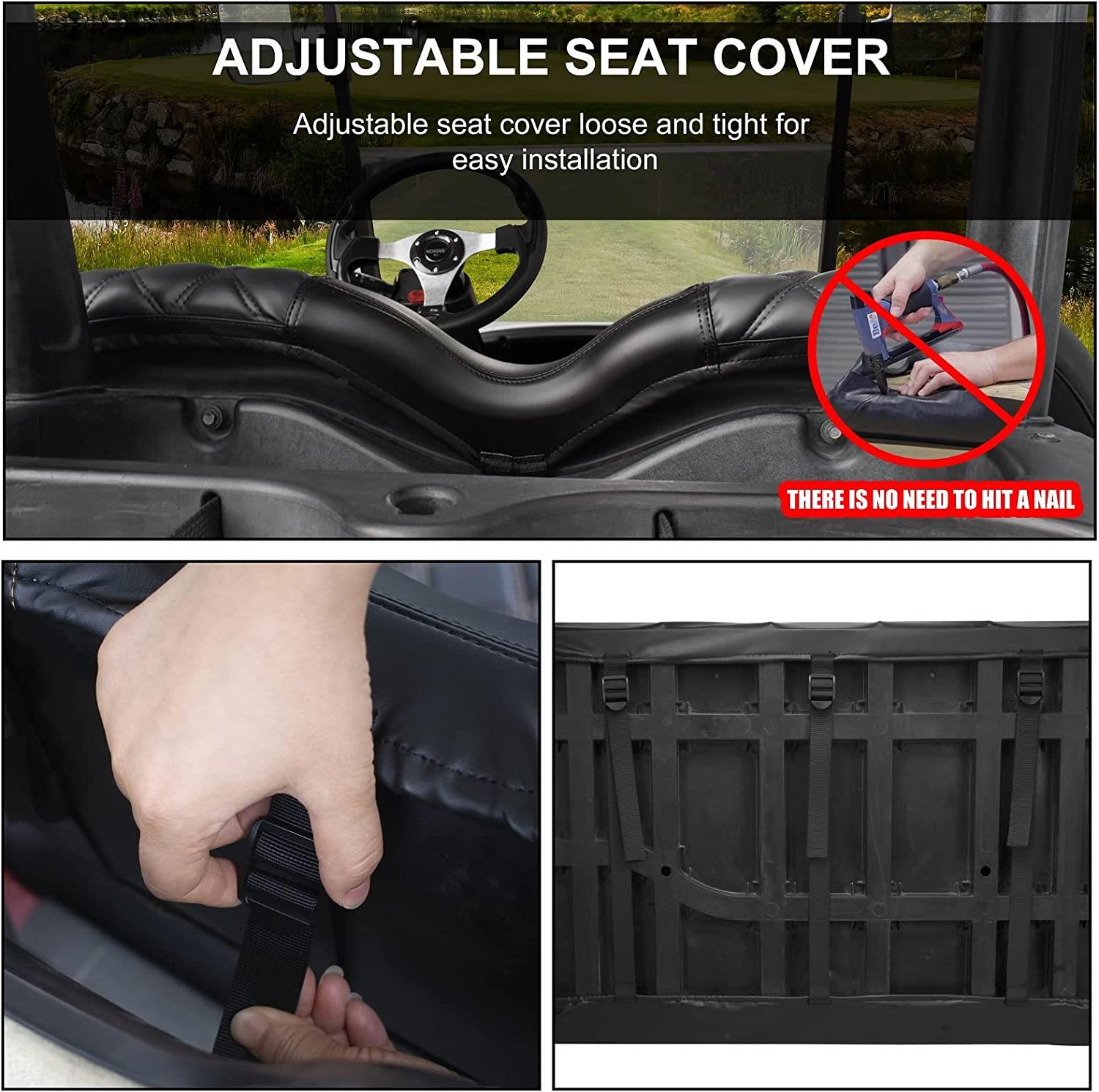 CLUB CAR PRECEDENT LUXURY REPLACEMENT BACK & BOTTOM SEAT COVER SET