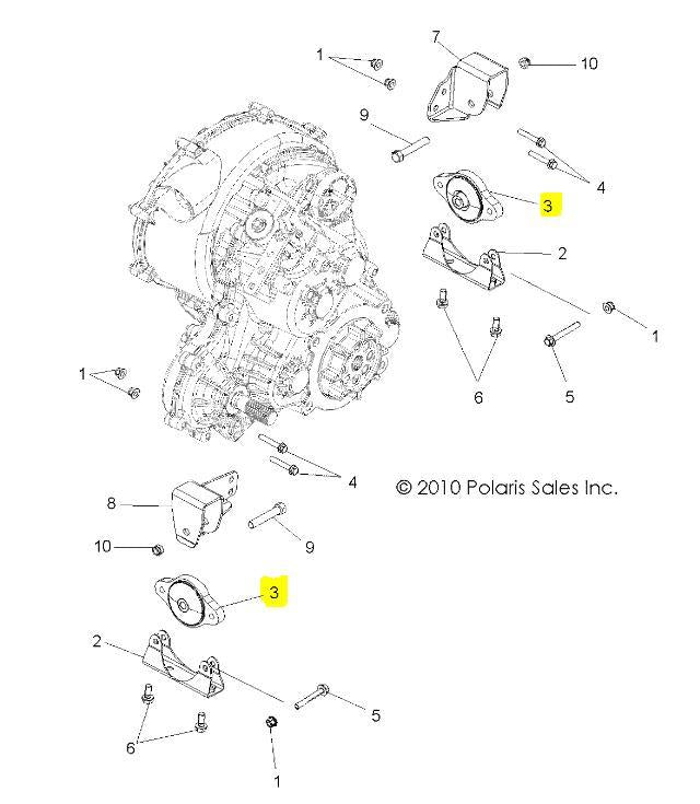 OEM POLARIS RANGER 900D DIESEL ENGINE TRANSMISSION MOUNT BUSH