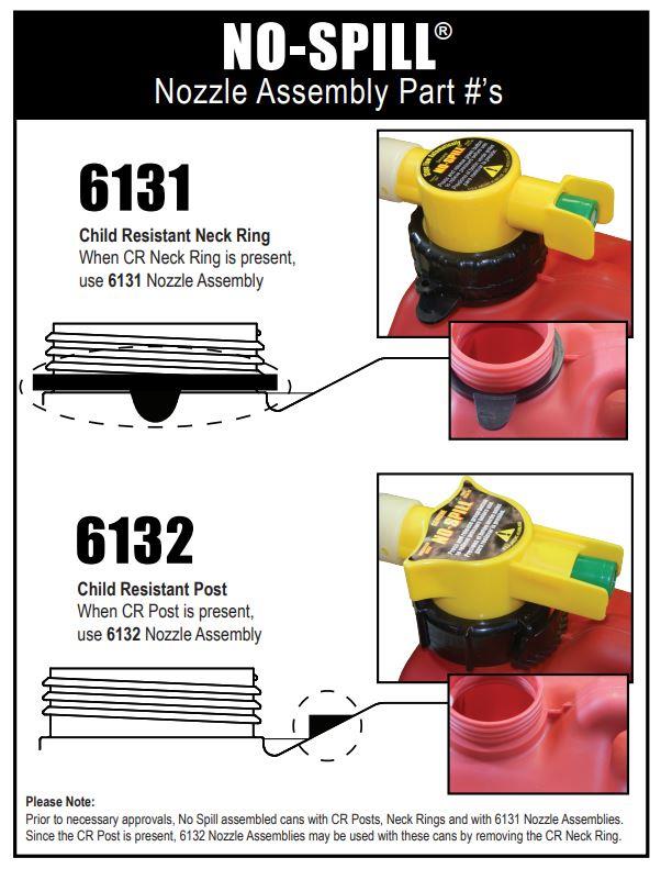 No-Spill® Fuel Can Replacement Nozzle Spout - ONLY FITS No-Spill Cans
