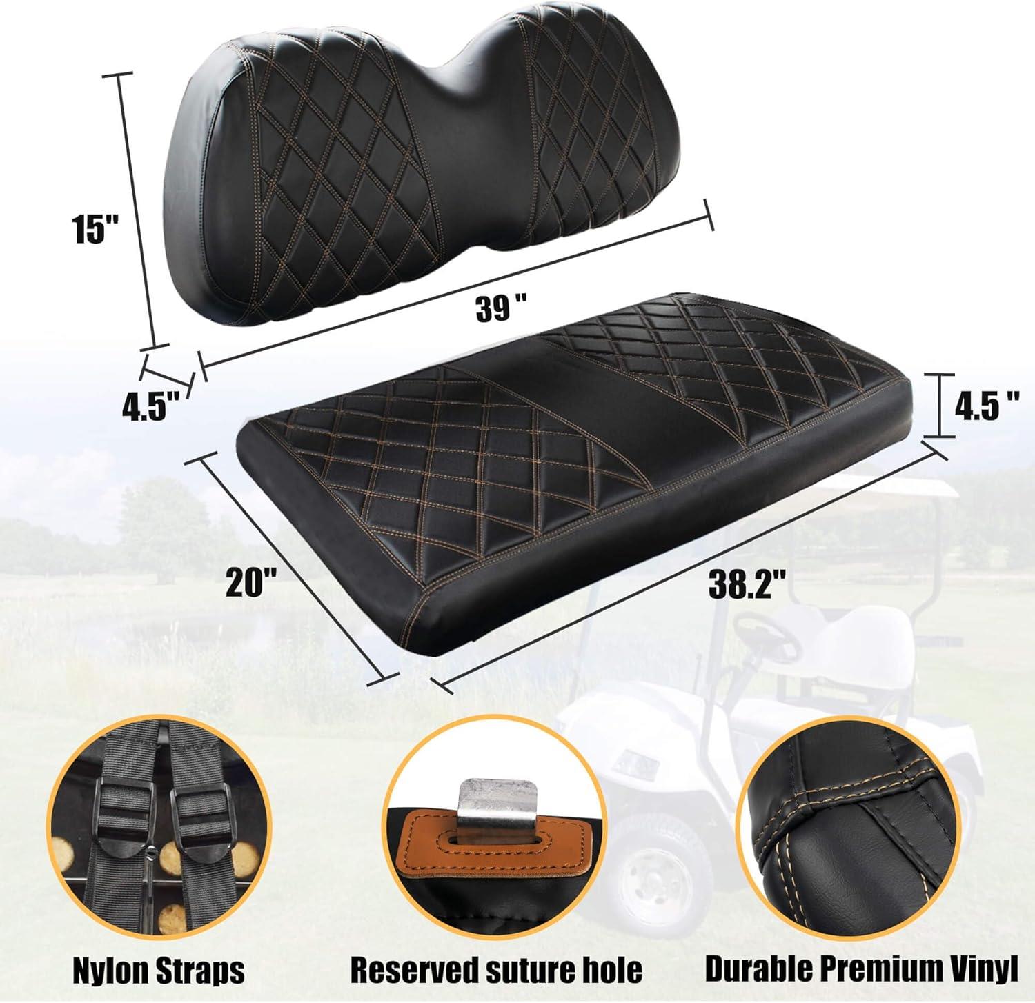 CLUB CAR PRECEDENT LUXURY REPLACEMENT BACK & BOTTOM SEAT COVER SET