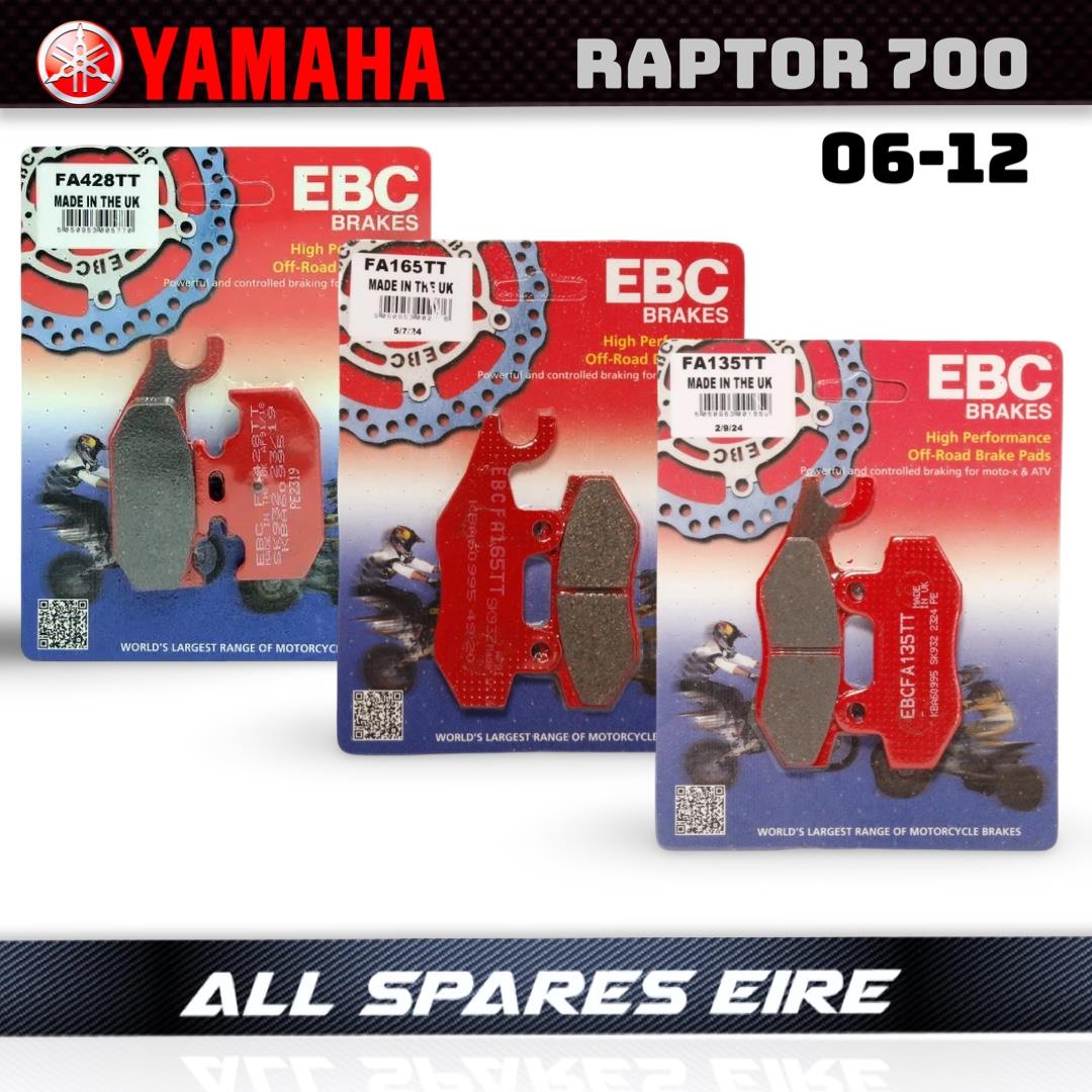 Brake Pads for Yamaha Raptor 700 YFM700 Front Rear Brakes 2006-2012