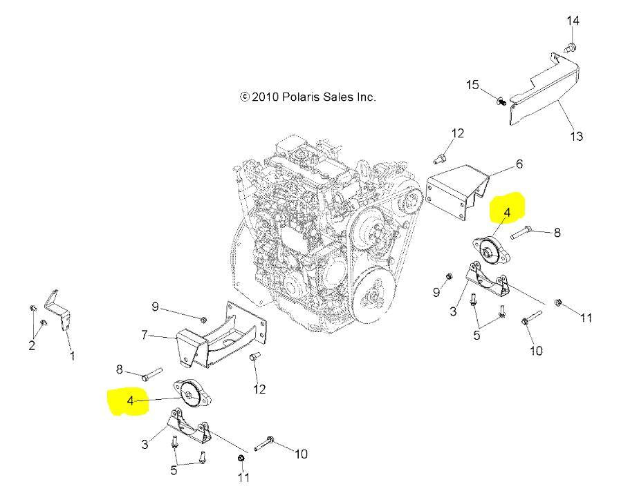 OEM POLARIS RANGER 900D DIESEL ENGINE TRANSMISSION MOUNT BUSH