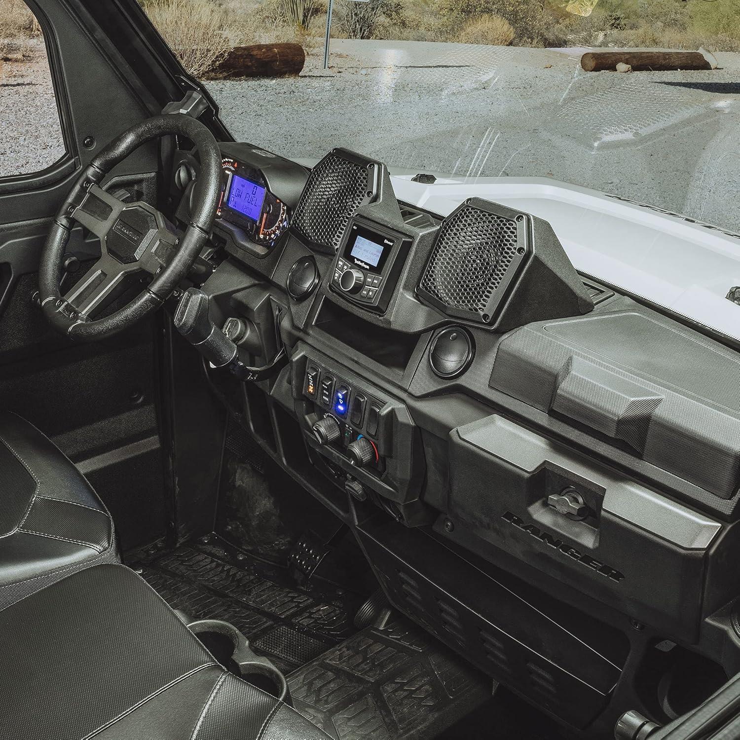 Bluetooth Radio Speaker System Dash Mounted for Polaris Ranger XP1000 2018+