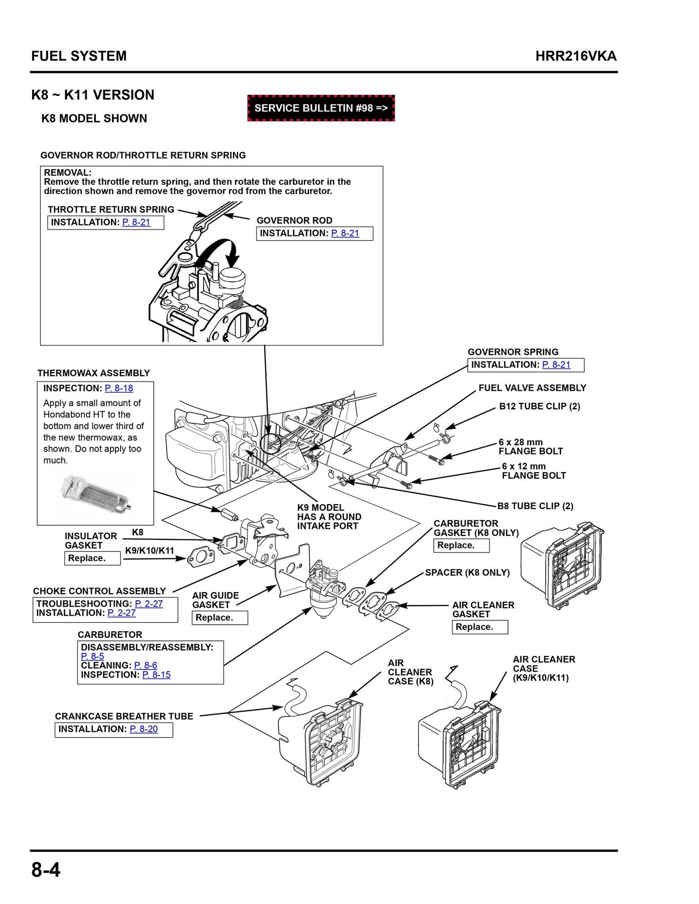 GENUINE HONDA 16620-Z8D-305 AUTO CHOKE THERMO WAX GCV160