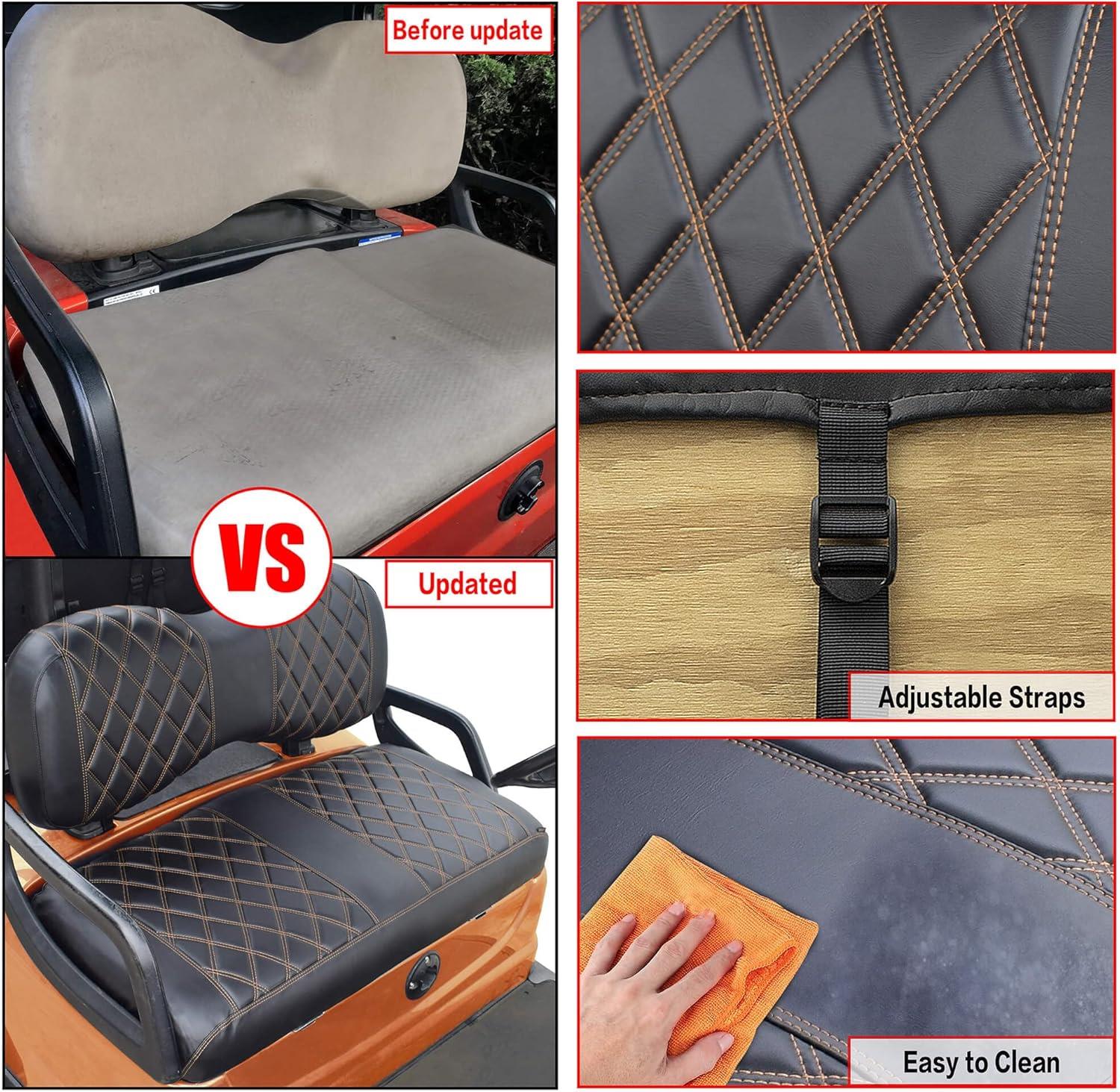 YAMAHA GOLF CART LUXURY REPLACEMENT BACK & BOTTOM SEAT COVER SET 2007+