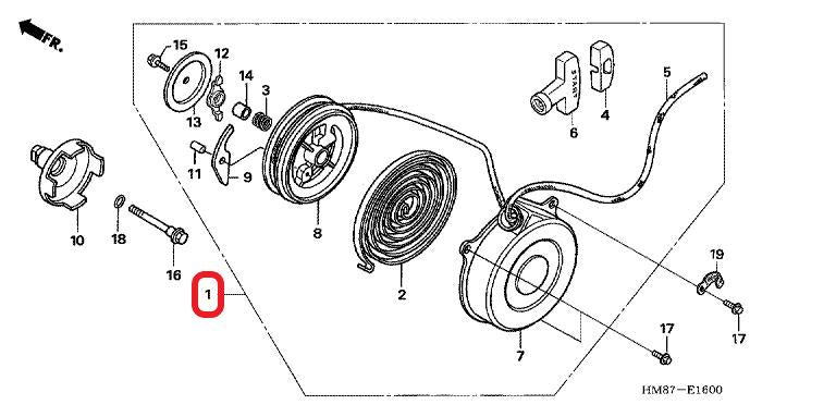 GENUINE HONDA TRX250 FOURTRAX RECOIL PULL STARTER ROPE ASSY 1997-2022