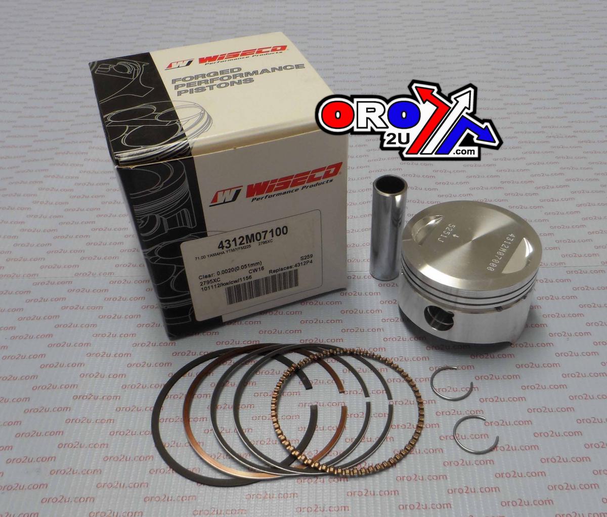 PISTON KIT 84-88 YTM YFM 225, WISECO 4312M07100 YAMAHA MX