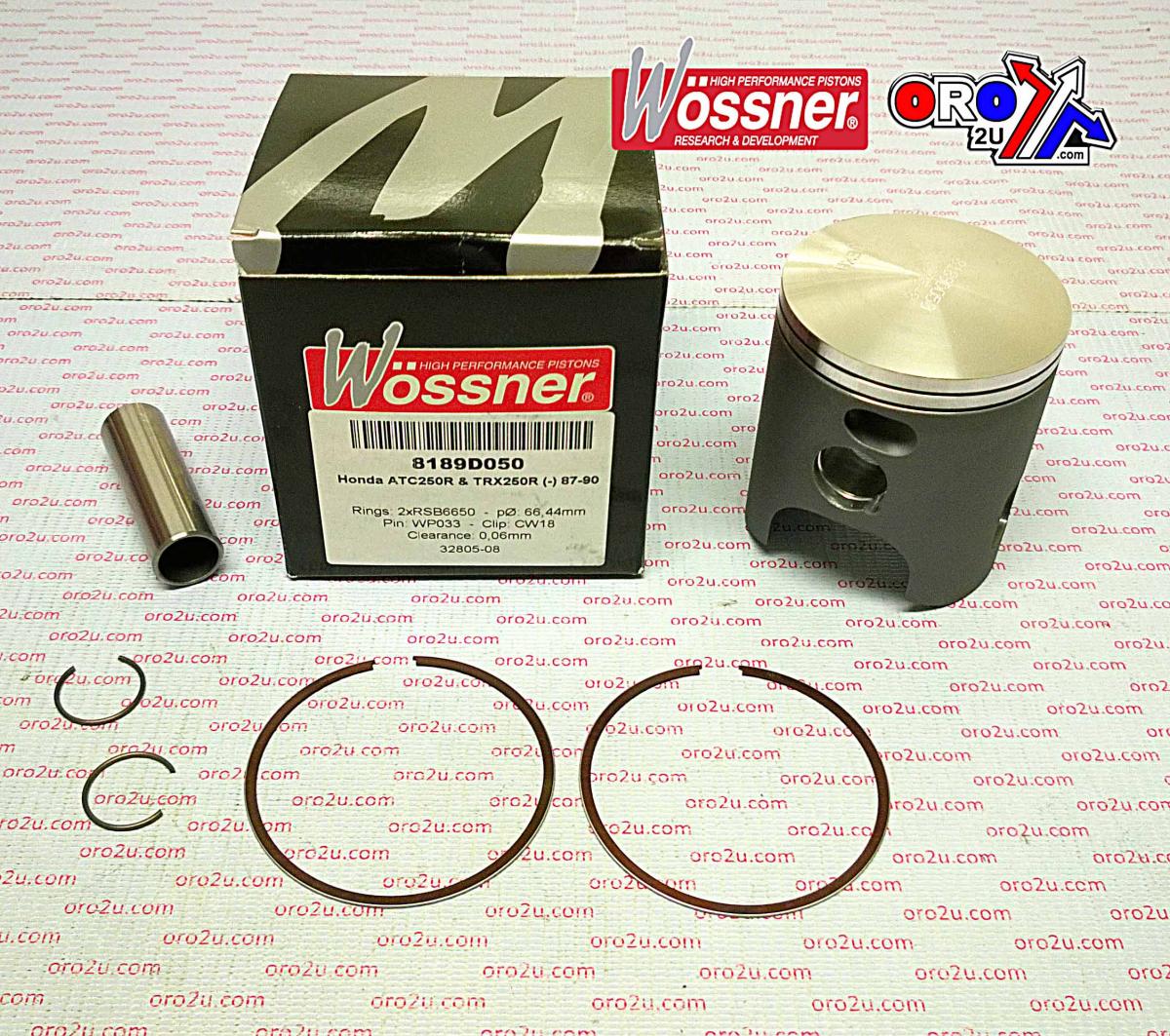 Piston Kit 87-90 Trx250 67.50, Wossner 8189D150 Honda Atv