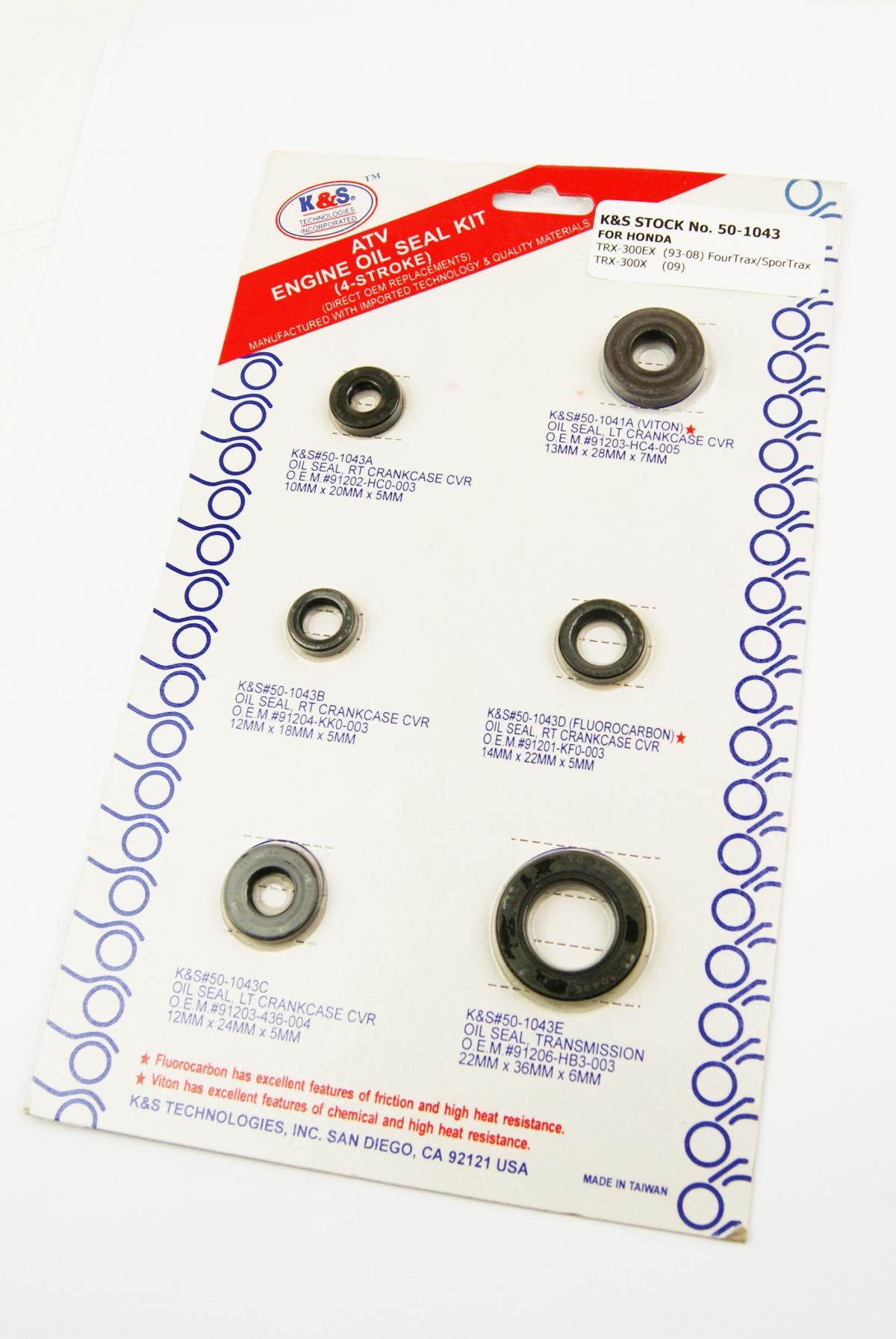Oil Seal Set 93-08 Trx300Ex 6Ps, K&S Technologies 50-1043
