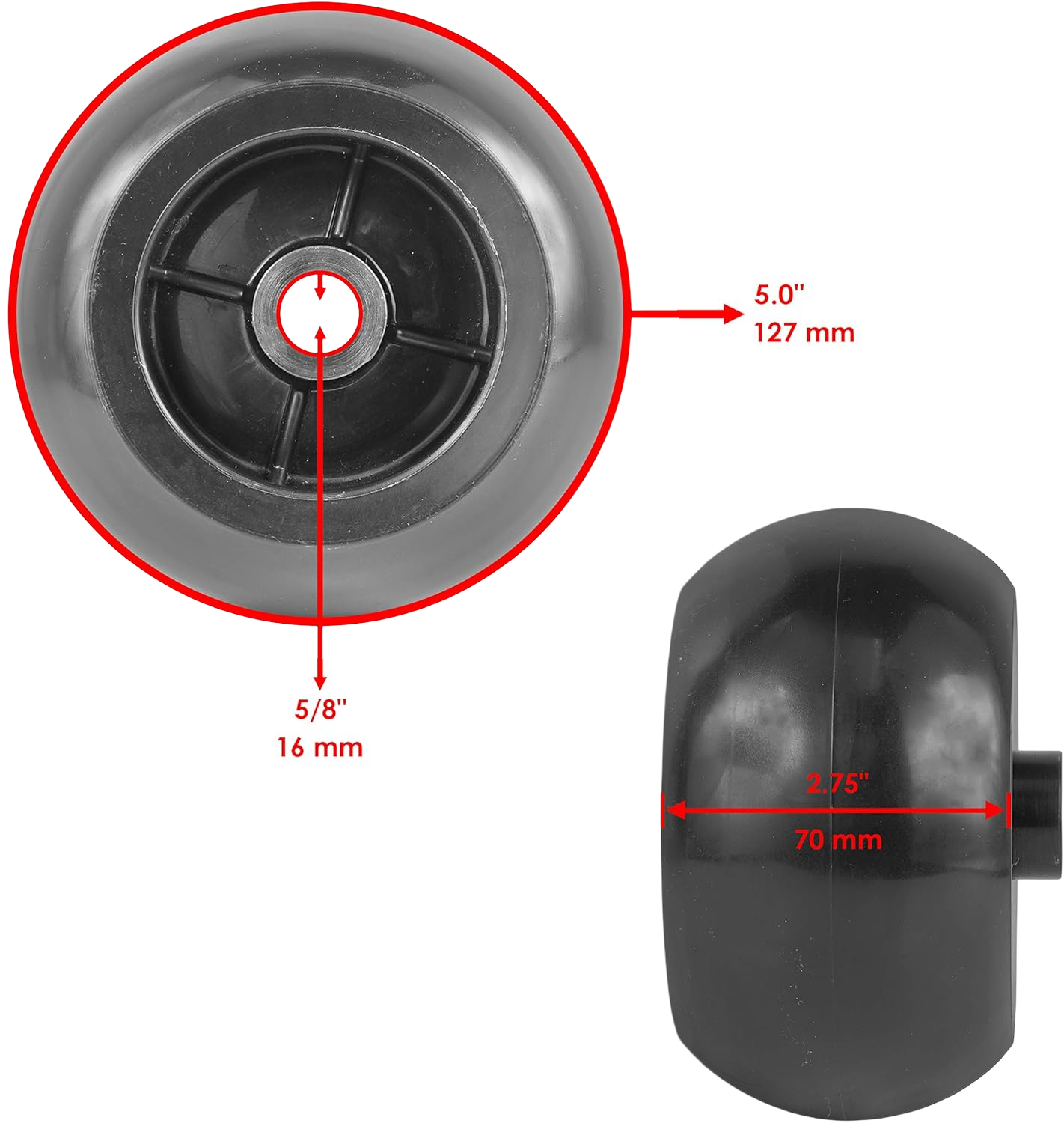 GENUINE KUBOTA 5" DECK ROLLER ANTI-SCALP WHEEL GUAGE RCK54 RCK60