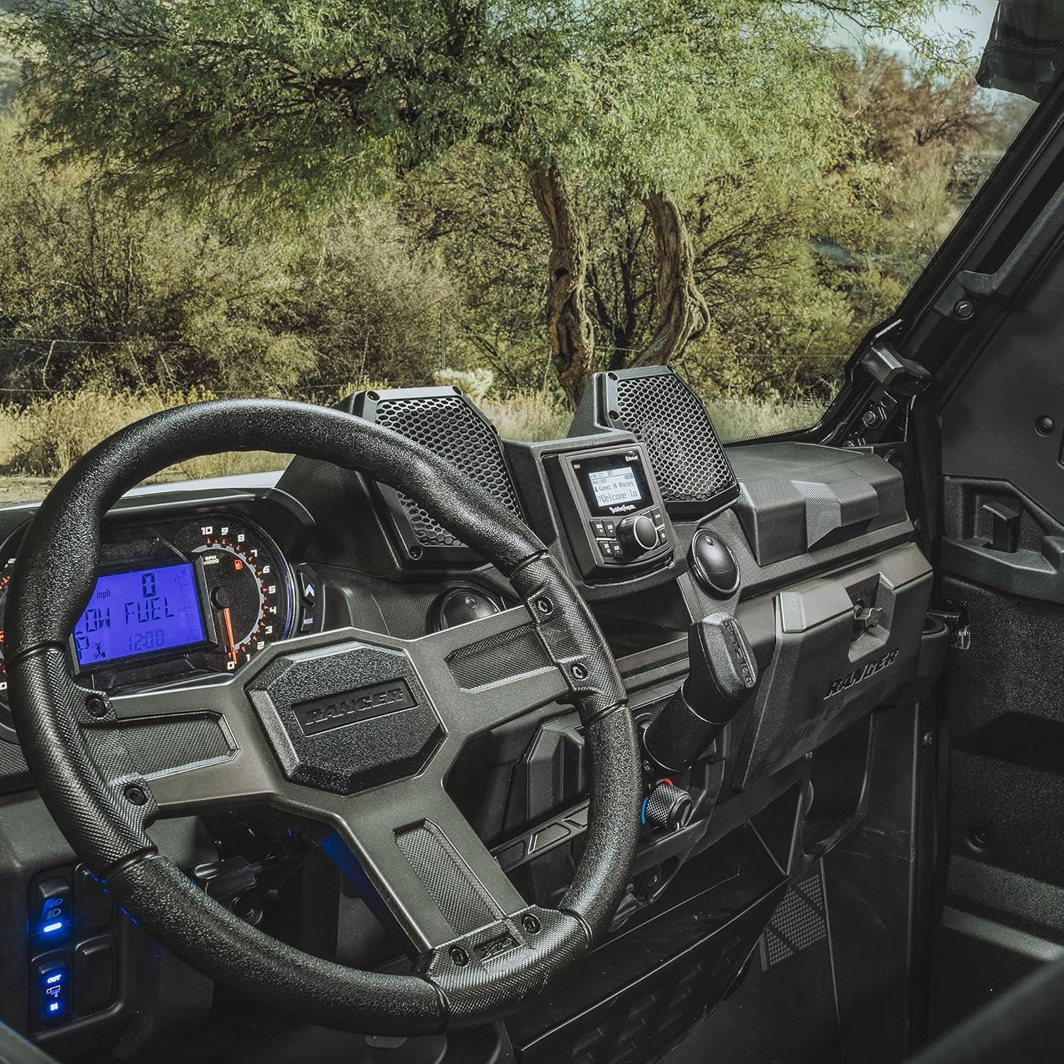 Bluetooth Radio Speaker System Dash Mounted for Polaris Ranger XP1000 2018+