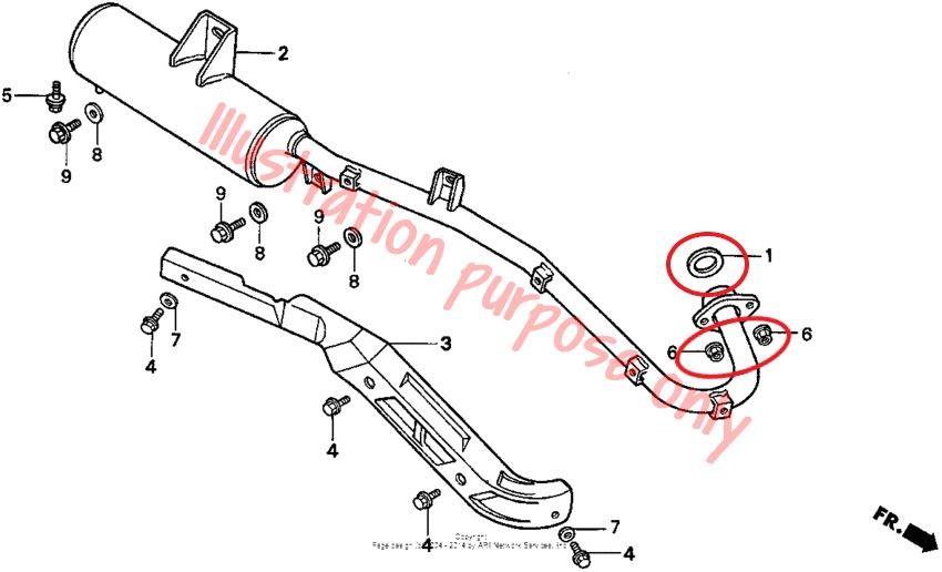 Exhaust Manifold Gasket Repair Set Honda TRX 250 300 400 420 450 500