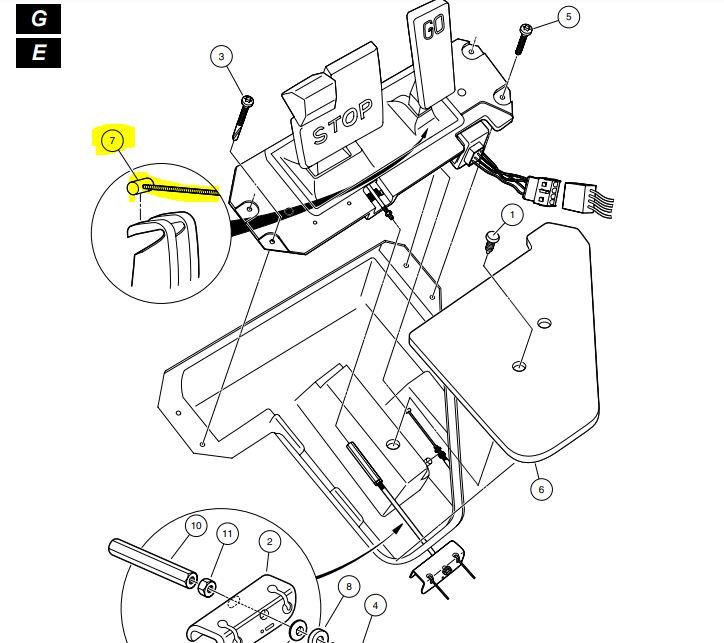 Club Car Precedent Accelerator/Throttle Cable (Snap In) 2004-2008