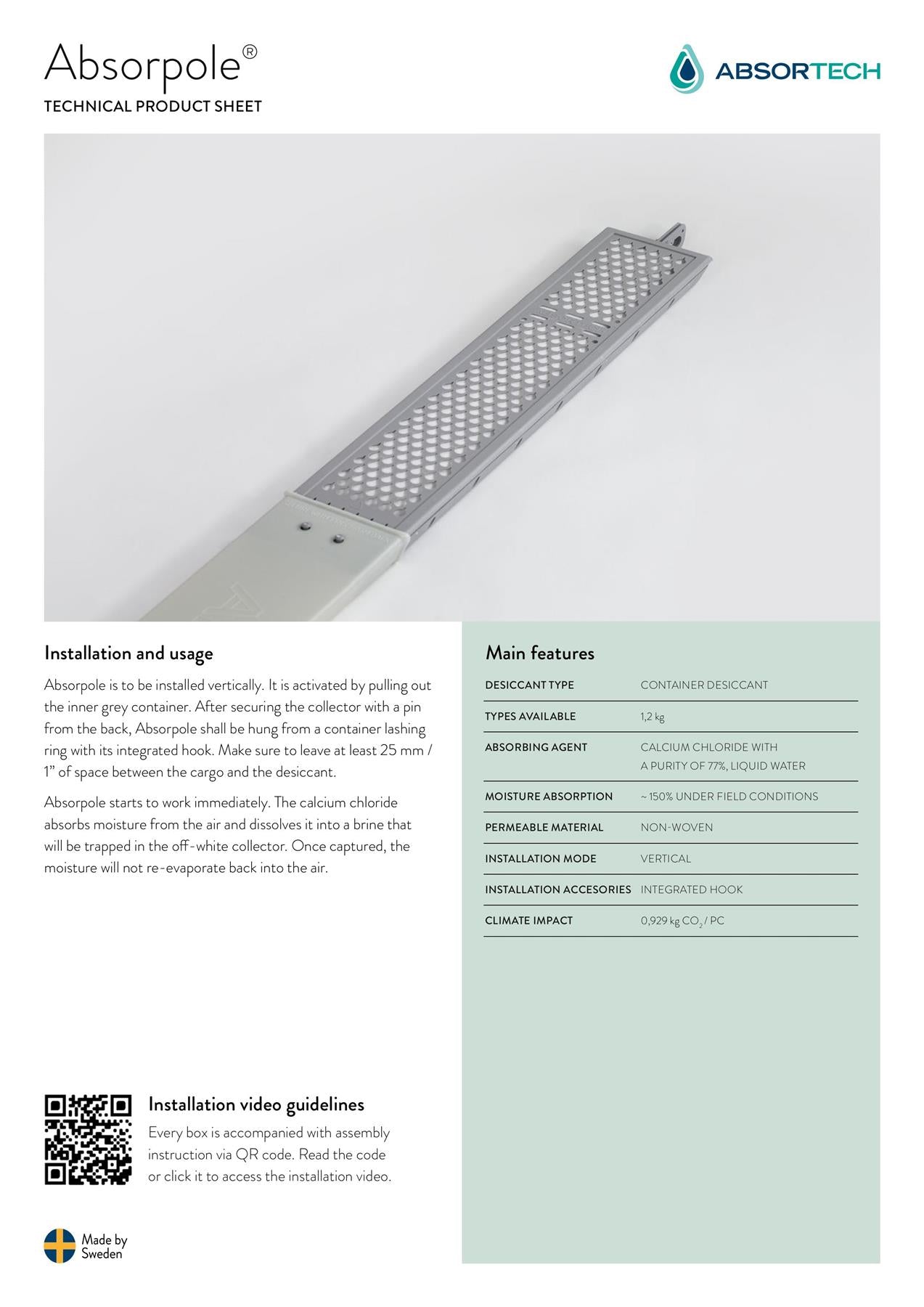 Industrial 2L Dehumidifier Damp Moisture Pole for Storage Containers