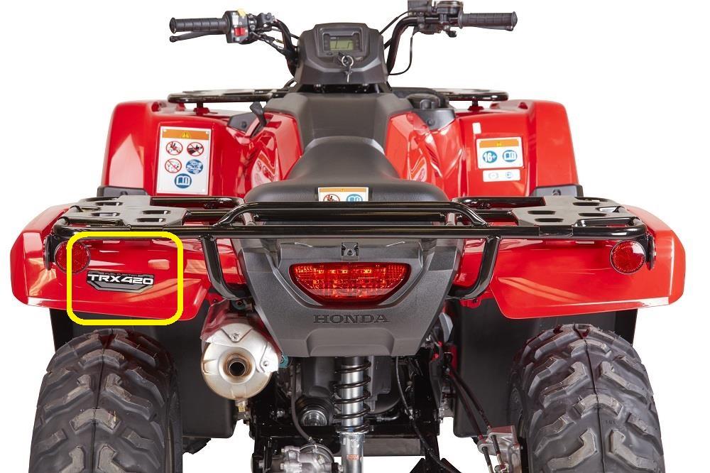Genuine Honda TRX 420ES Fourtrax Fairing Mudguard Sticker Decal Rear