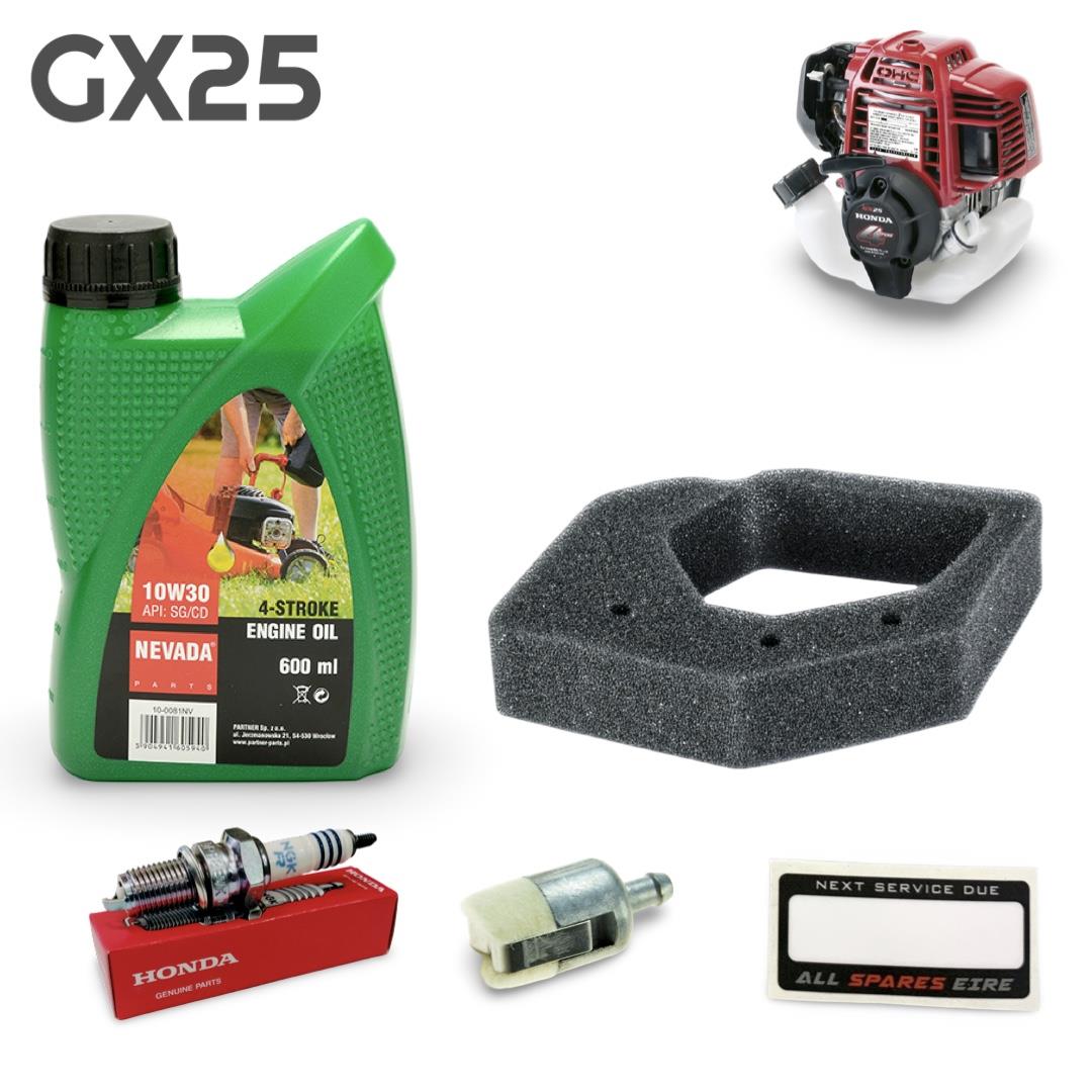 SERVICE KIT FOR HONDA GX25 ENGINE AIR, FUEL FILTER PLUG & OIL