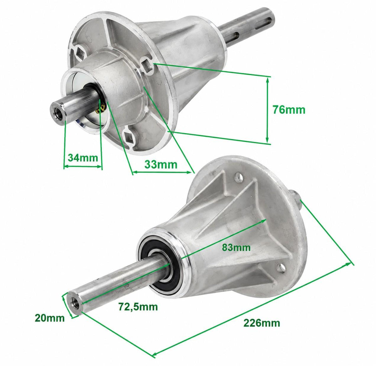 Blade Mandrel Spindle Left & Right Fits 102 & 122cm Honda HF Ride On