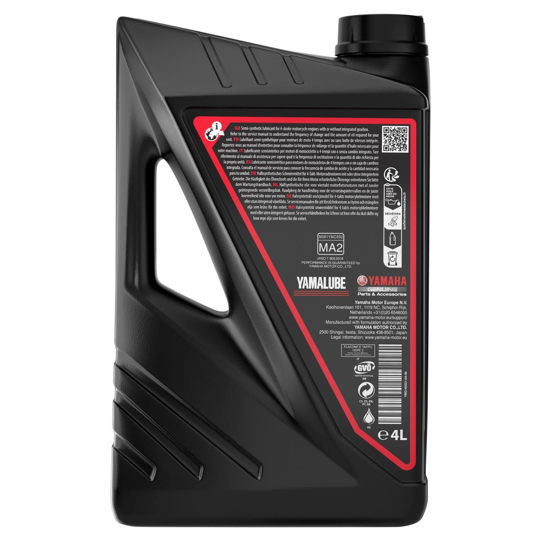 Genuine Yamaha Yamalube 10W40 Semi Synthetic 4-Stroke Engine Oil 4L