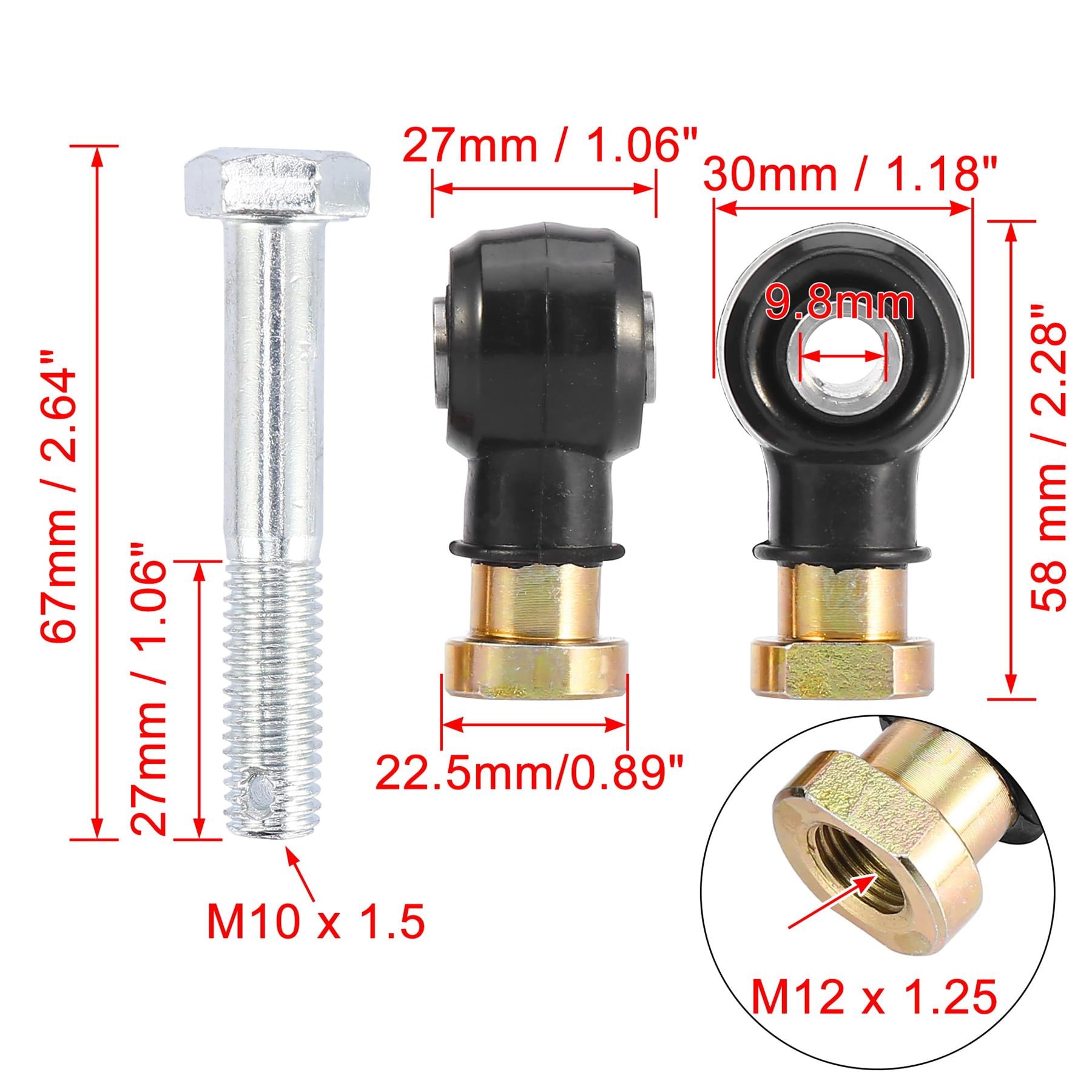 POLARIS RANGER DIESEL STEERING TIE TRACK ROD END KIT 900D & 1000D