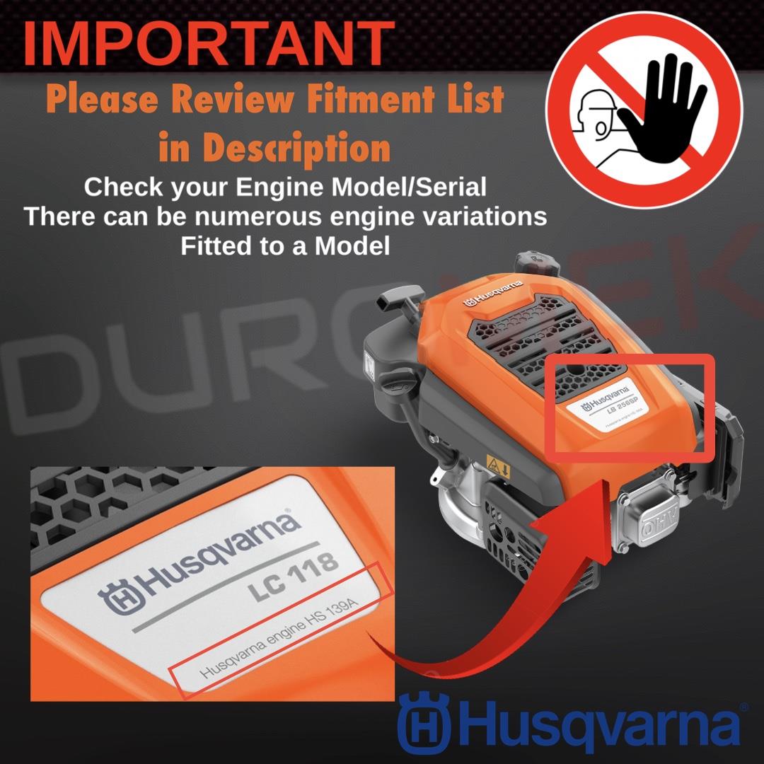 Husqvarna Lawnmower with HS166A HS139A Engine Air Filter Plug Oil Service Kit