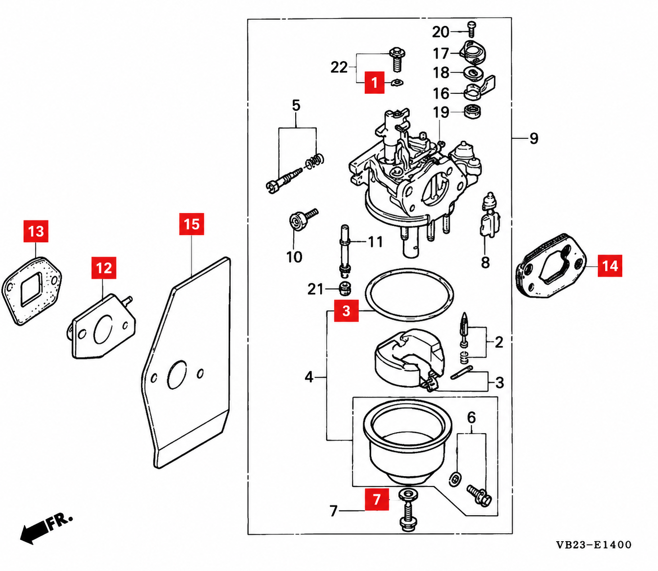 GENUINE HONDA CARBURETTOR GASKET KIT FITS SELECT GXV160 HR2160 HRA2160
