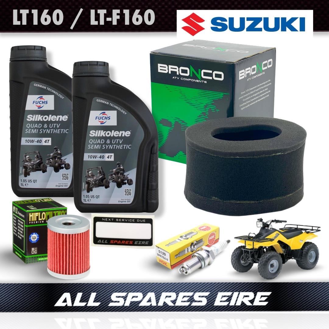 SUZUKI LT160 LT-F160 QUADRUNNER SERVICE KIT INC AIR, OIL FILTER, PLUG 1989-2007
