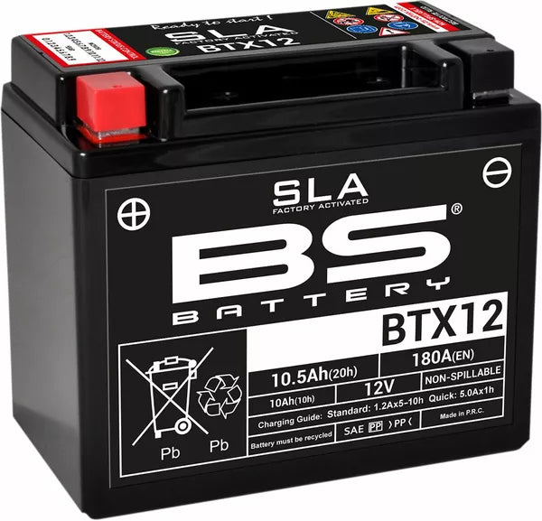 BTX12 SLA AGM Maintenance Free Battery 12V 10.5ah 180a