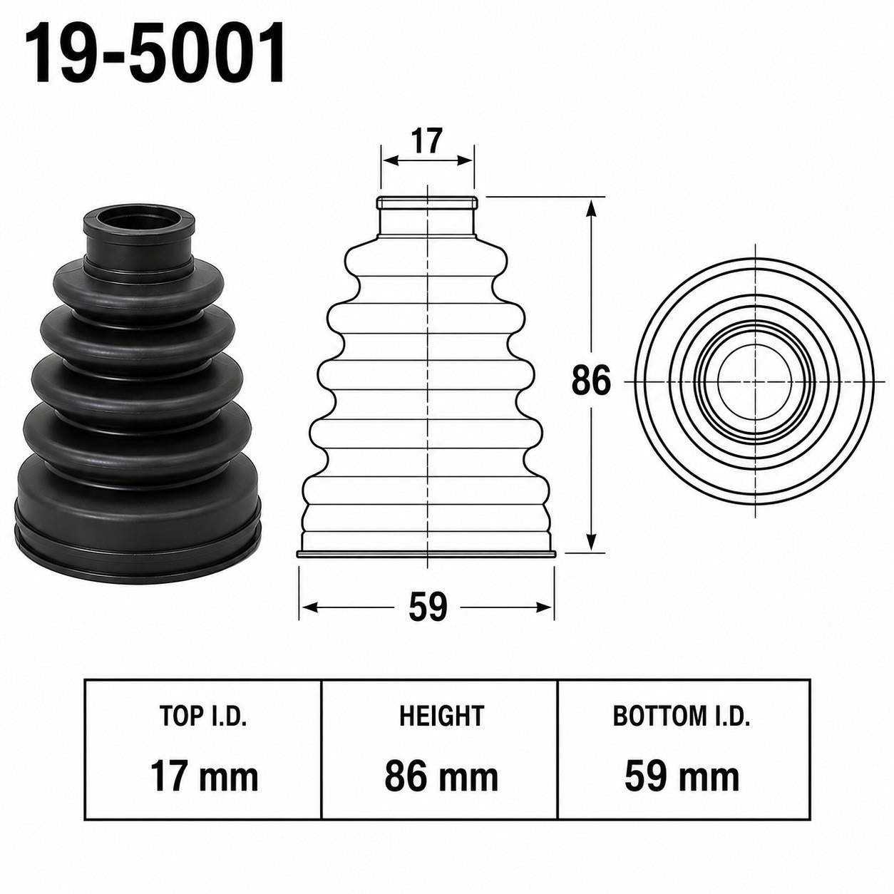 Front Drive Shaft Axle Outer CV Boot Kit Kubota RTV900 2004-2009.5
