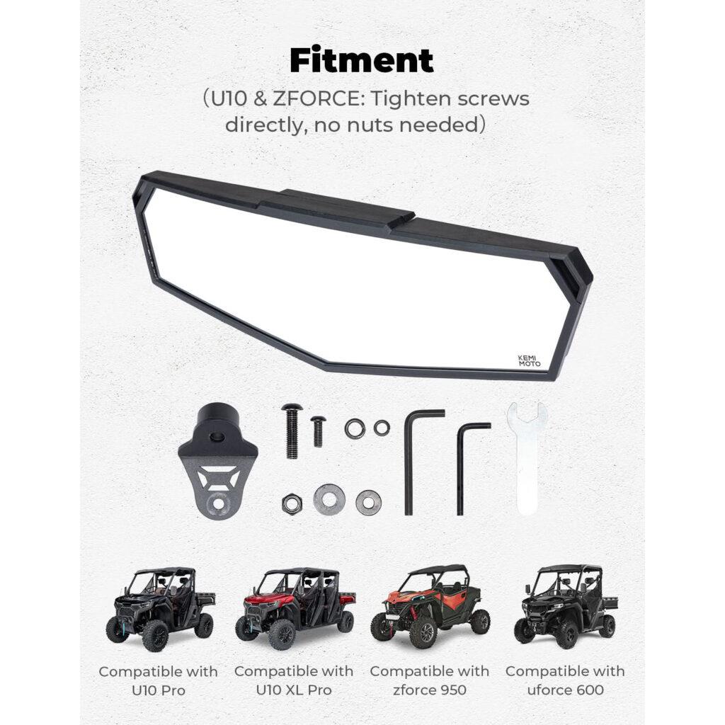Upgraded Rear View Center Mirror For CFMOTO U10 PRO & PRO Highland