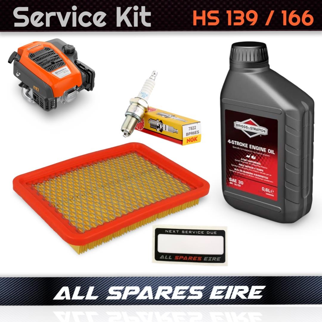 Husqvarna Lawnmower with HS166A HS139A Engine Air Filter Plug Oil Service Kit