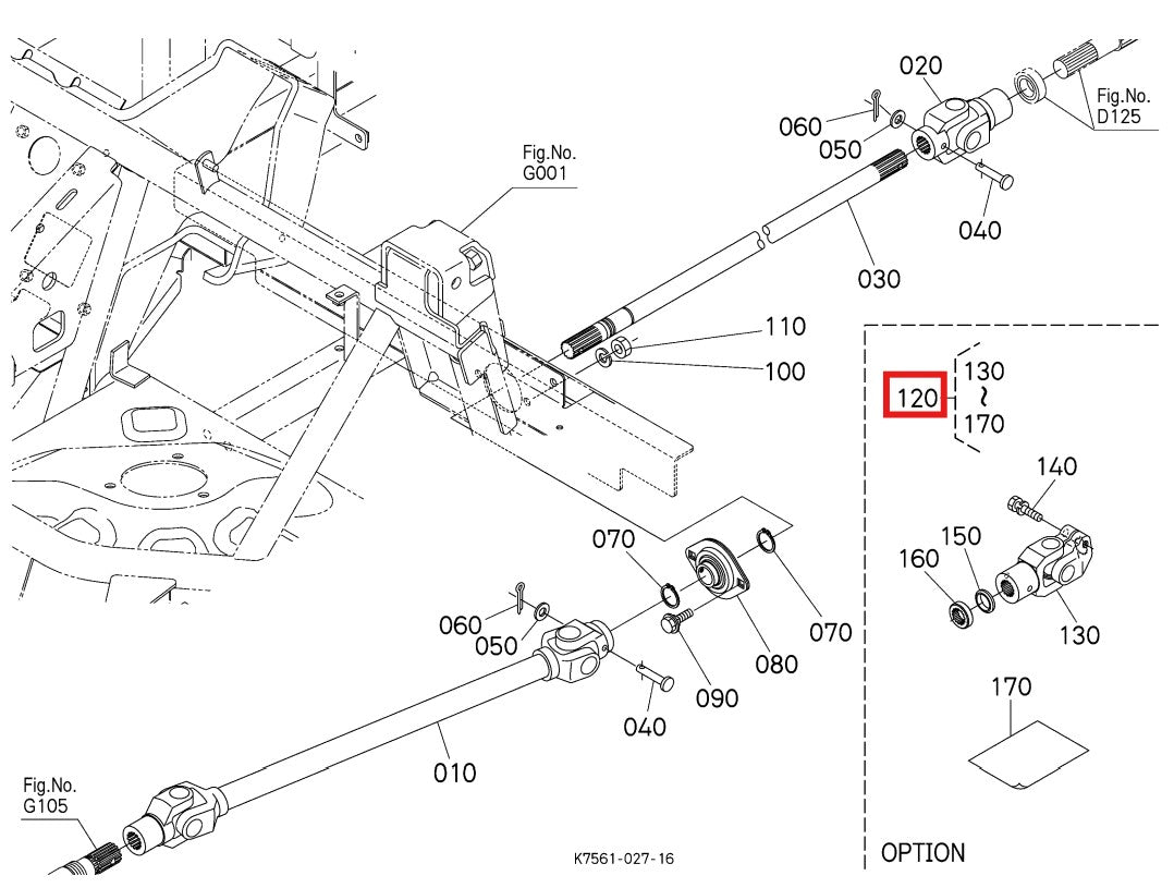 Kubota RTV900 Propeller Shaft Universal U Joint & Yoke Assembly (2004-2005)