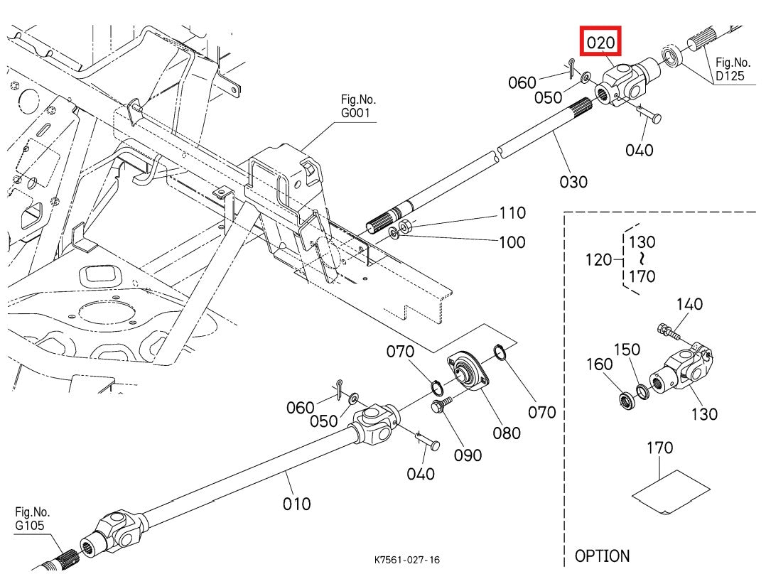 Kubota RTV900 Prop Shaft Universal U Joint & Yoke Assembly (2004-2005)