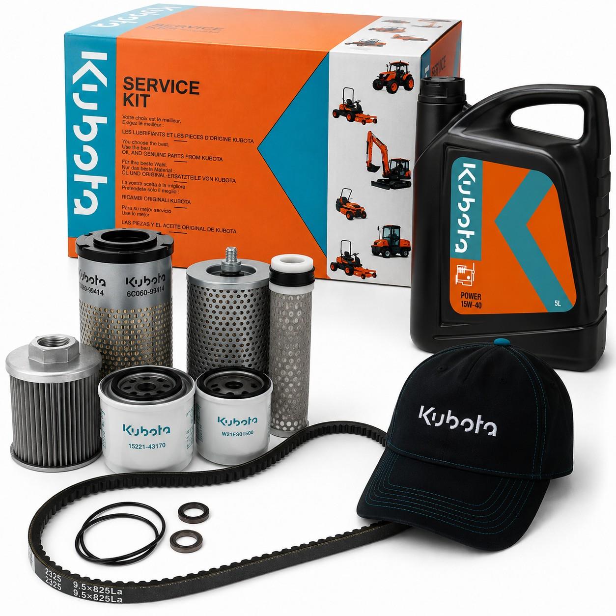 Genuine Kubota 1000 Hr Service Kit U17-3A, U17-5 & U18-5 Inc Fan Belt