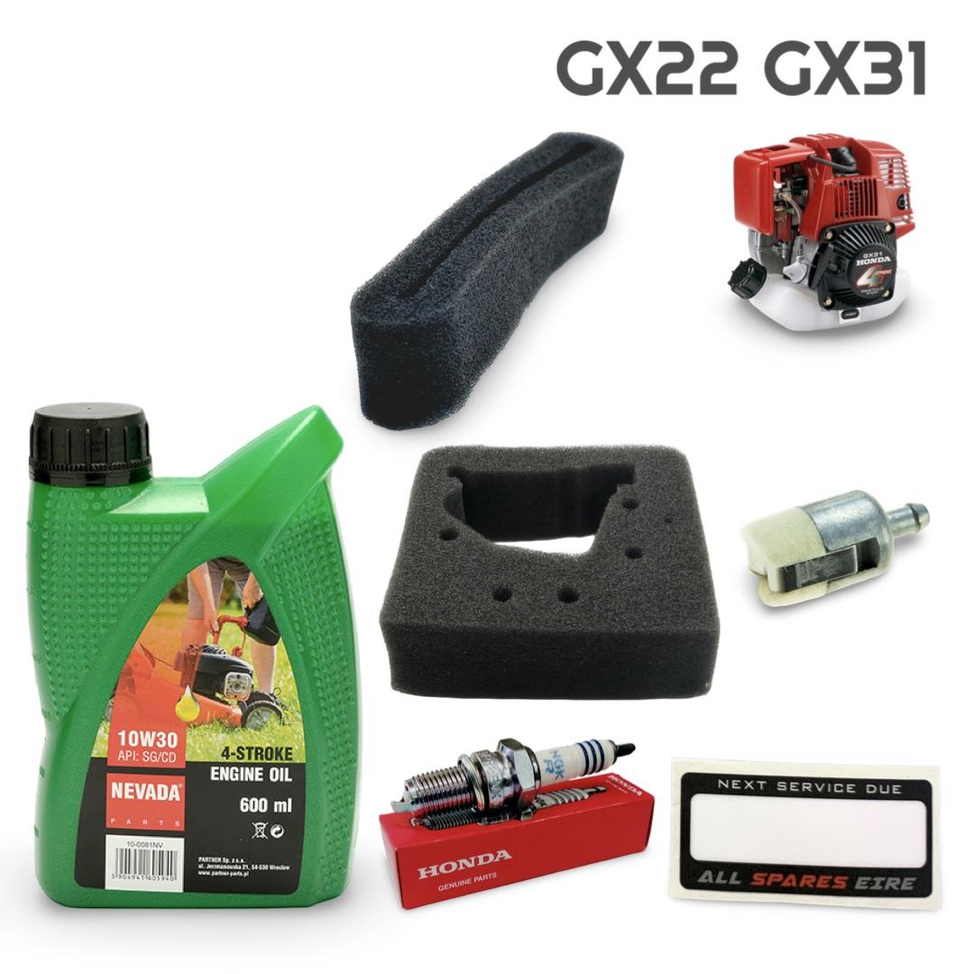HONDA GX22 GX31 SERVICE KIT BRUSHCUTTER AIR, FUEL FILTER, OIL, PLUG
