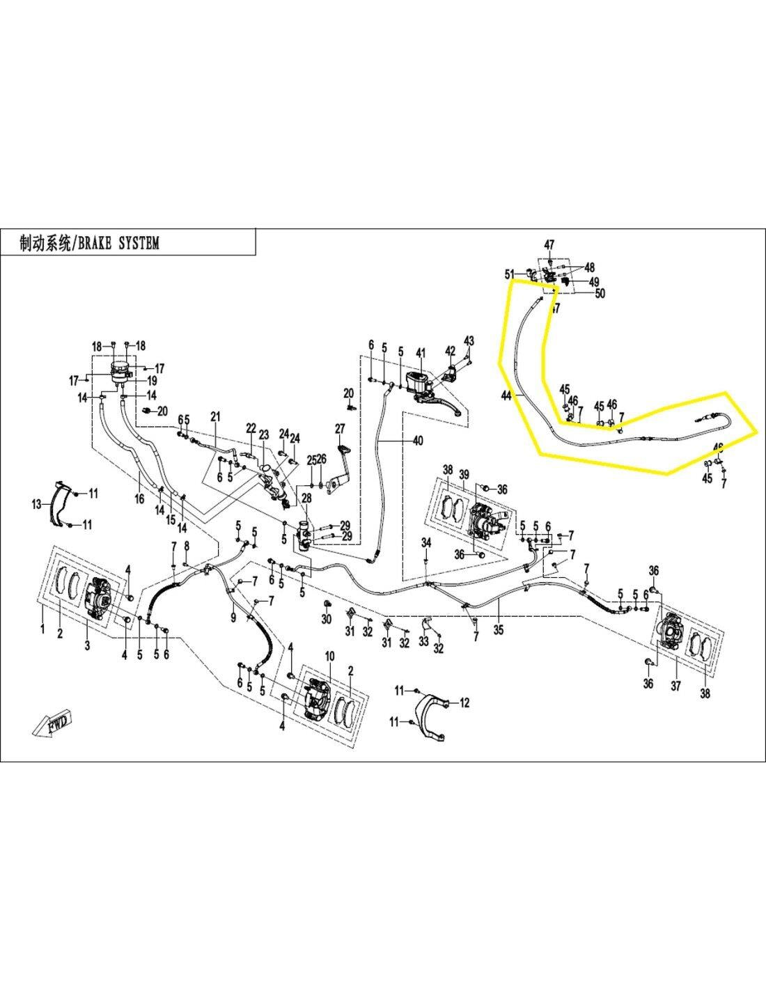 GENUINE CFMOTO PARKING HAND BRAKE CABLE CFORCE 400 450 500 520 GEN2