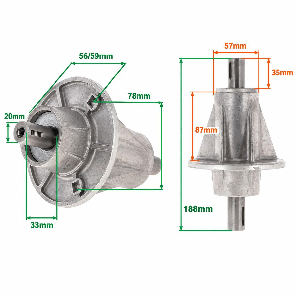 Blade Mandrel Spindle Left & Right Fits 102 & 122cm Honda HF Ride On