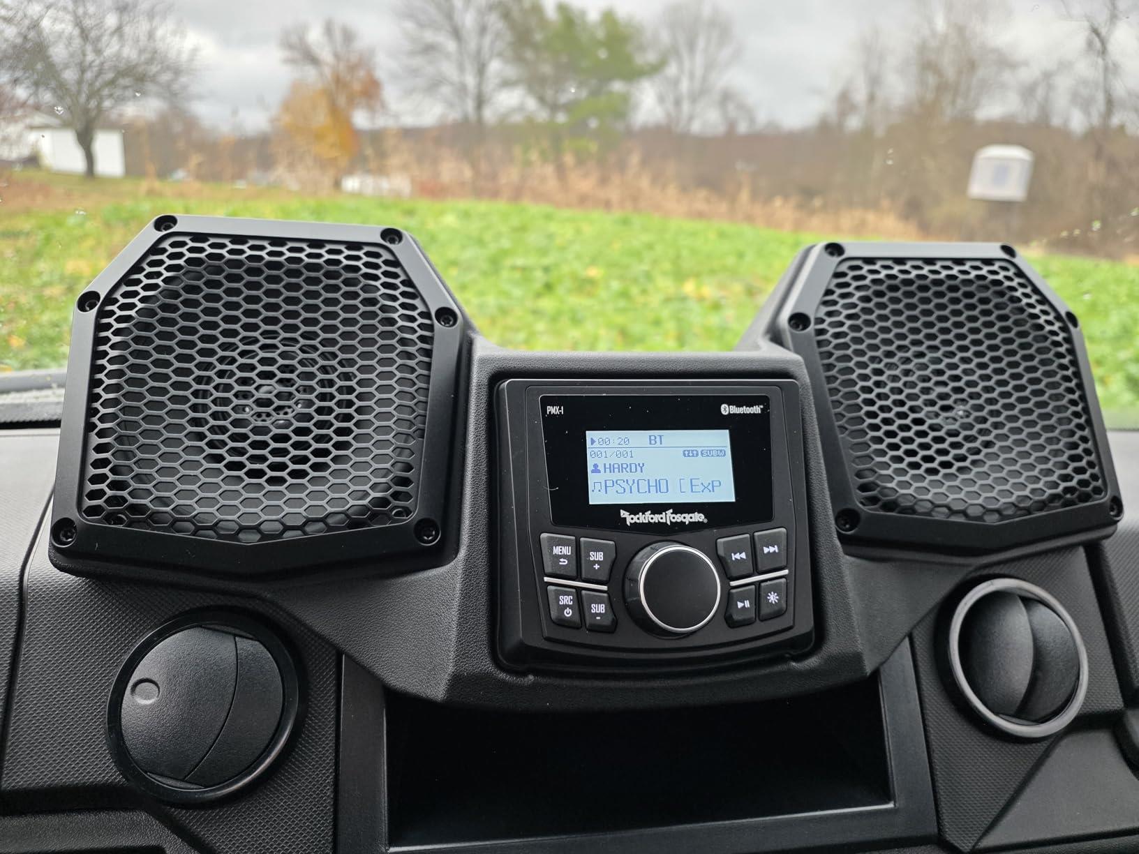 Bluetooth Radio Speaker System Dash Mounted for Polaris Ranger XP1000 2018+