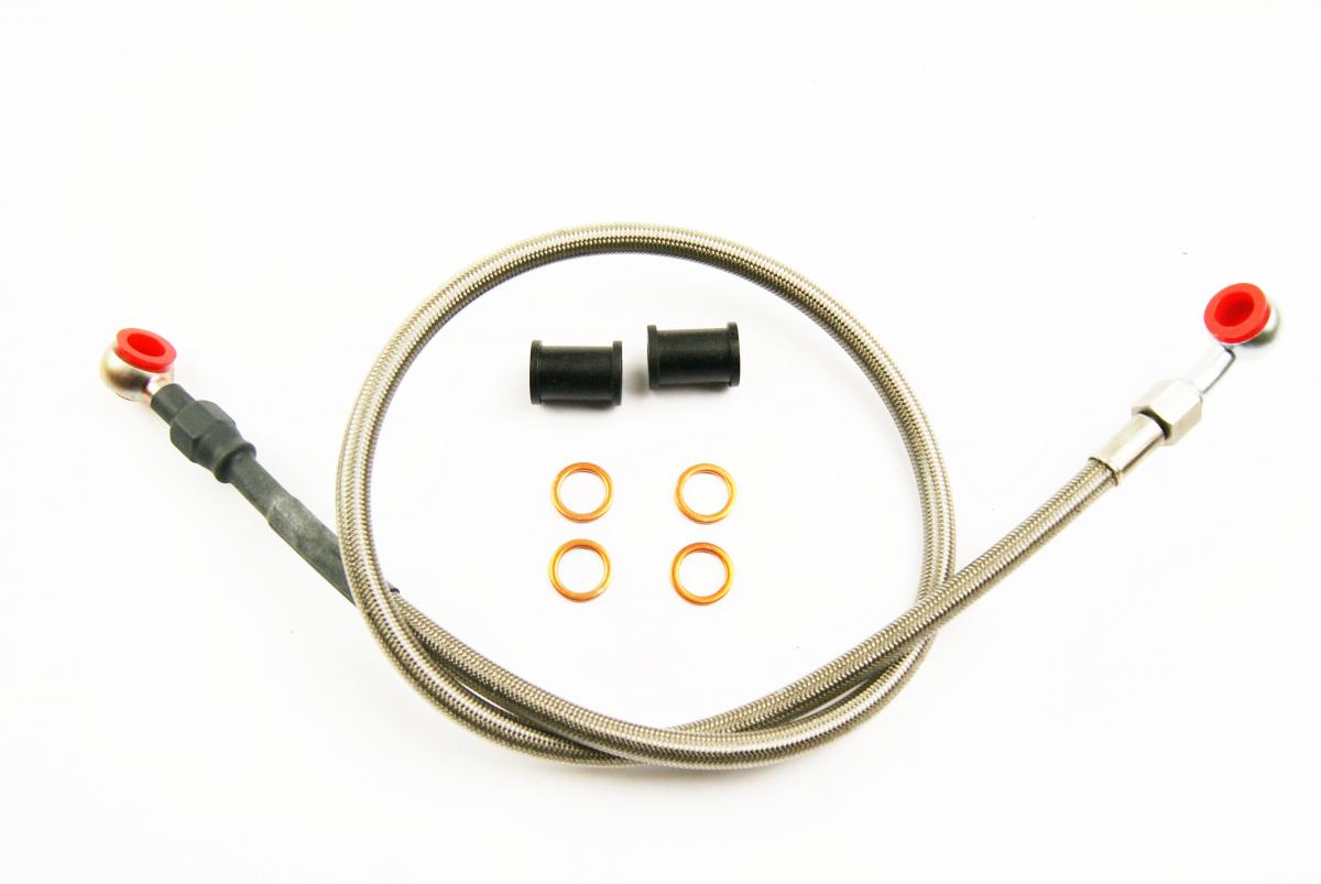 Hose Rear Brake Silver / Blk Honda Trx400 Ex 1999-07 Atv Venhill H02-2-031