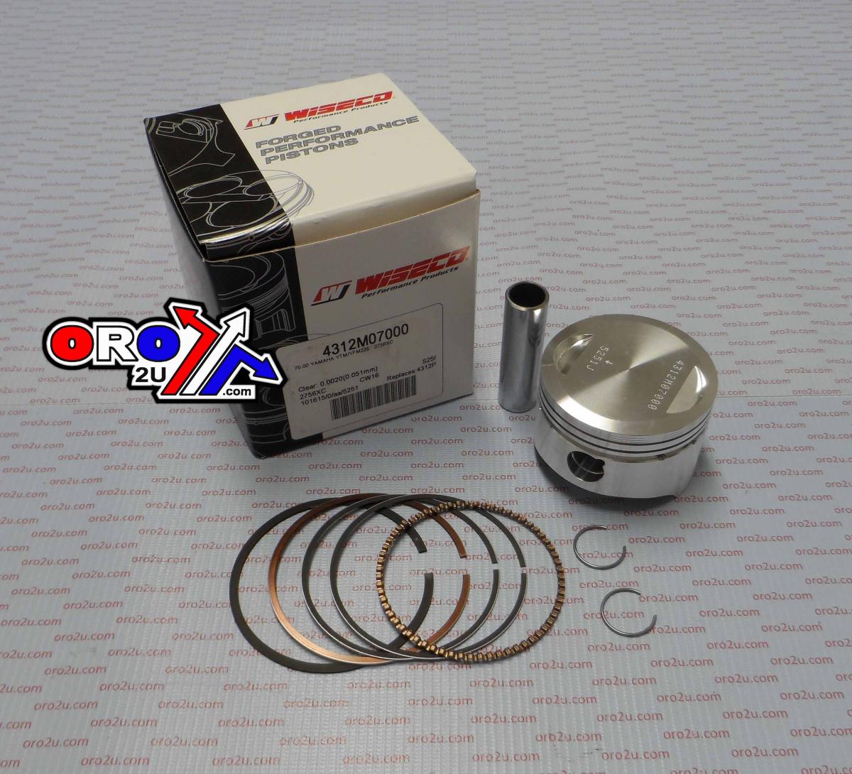 PISTON KIT 84-88 YTM YFM 225, WISECO 4312M07000 YAMAHA ATV