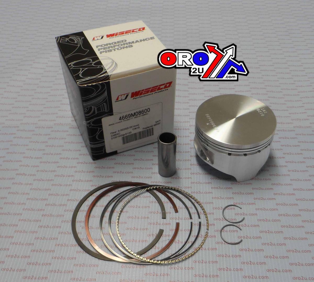 Piston Kit 95-03 Trx400 86.00, Wiseco 4669M08600 Honda Atv