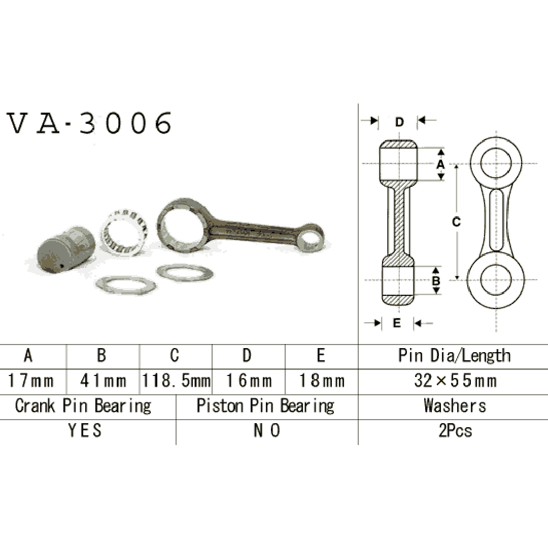 Connecting Rod Kit for Suzuki KingQuad 300 LT-F300 LT-F4WDX